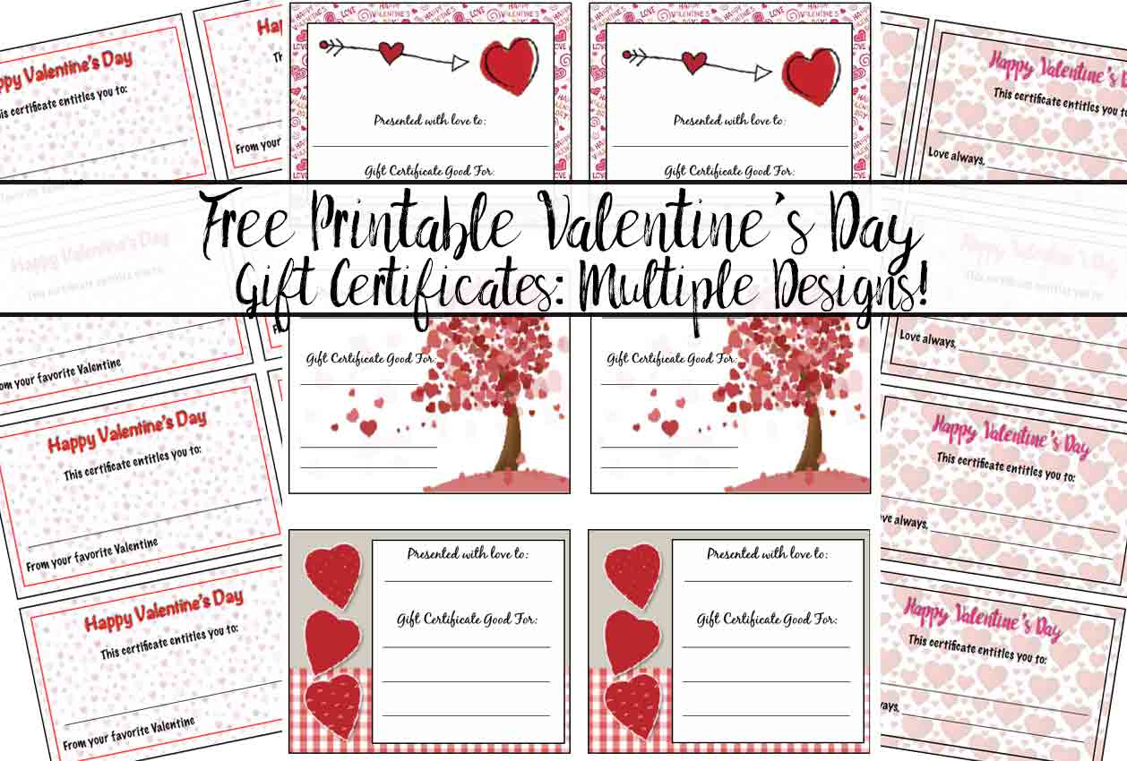 Free Printable Valentine s Day Gift Certificates 5 Designs