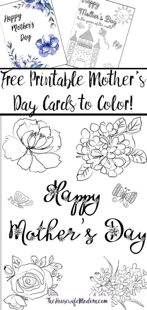 Free Printable Mother s Day Cards some Of Them You Can Color 