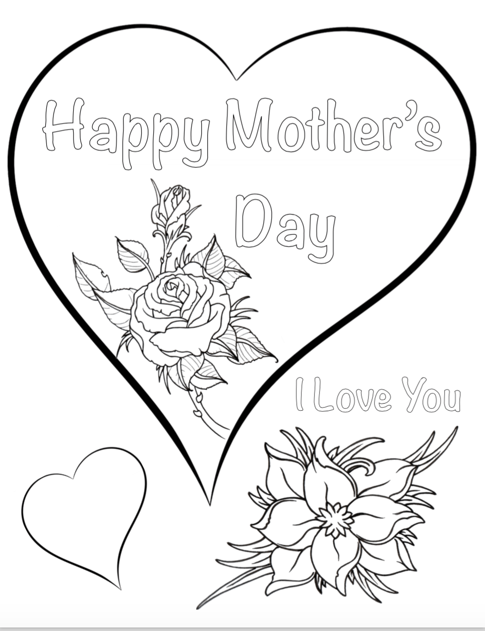 Cute Mother's Day Coloring Pages