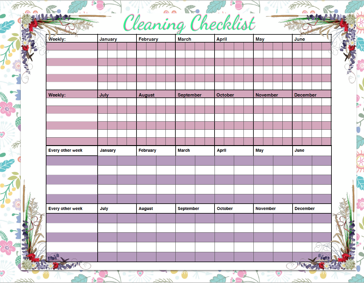 Free Printable Cleaning Checklists: Weekly and Deep-Cleaning Available