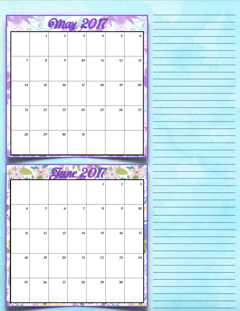 FREE Printable 2017 Bimonthly Calendars: 7 different designs! ~ The ...