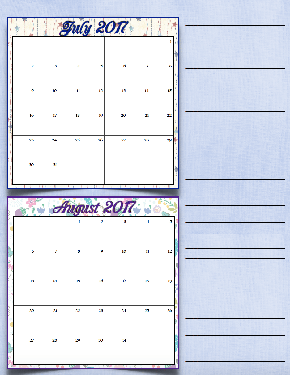 FREE Printable 2017 Bimonthly Calendars: 7 different designs! ~ The ...