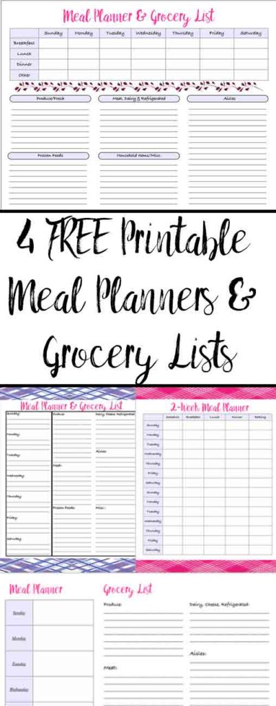 4 free printable meal planners grocery lists save time money