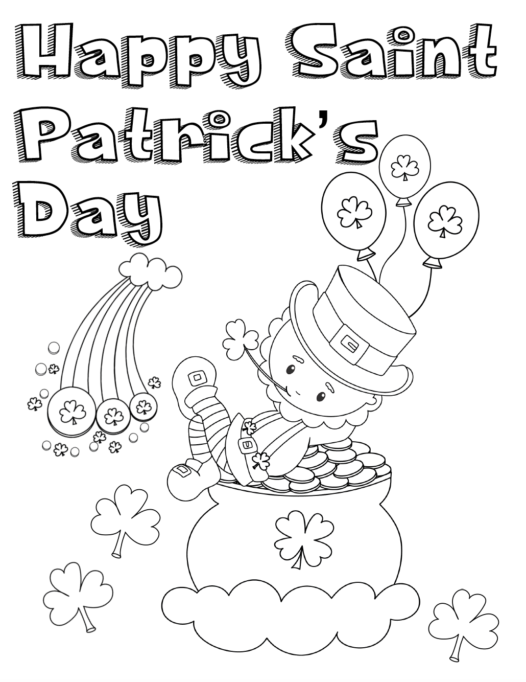 Download Free Printable St. Patrick's Day Coloring Pages: 4 Designs!