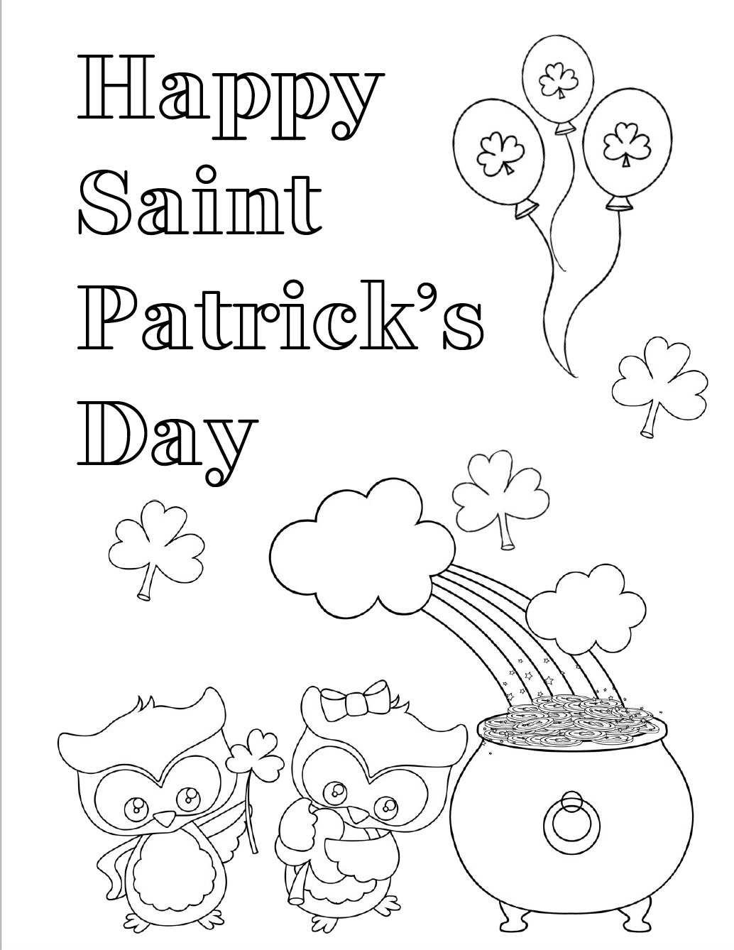 St. Patrick&rsquo;s Day Coloring Page