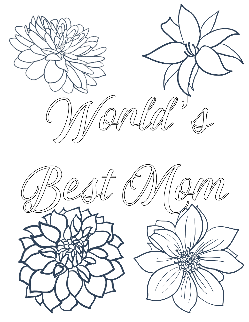 Download Free Printable Mother's Day Coloring Pages: 4 Designs