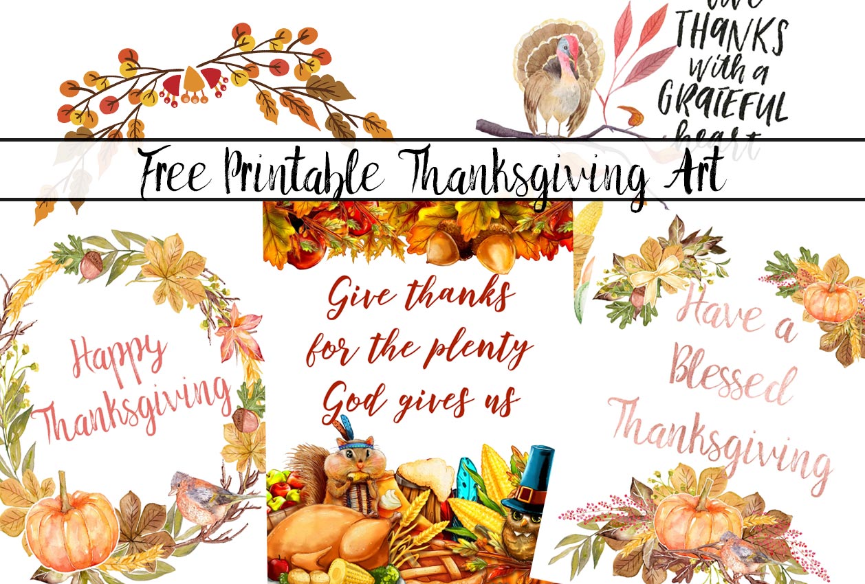 4 Free Printable Thanksgiving Wall Art Designs