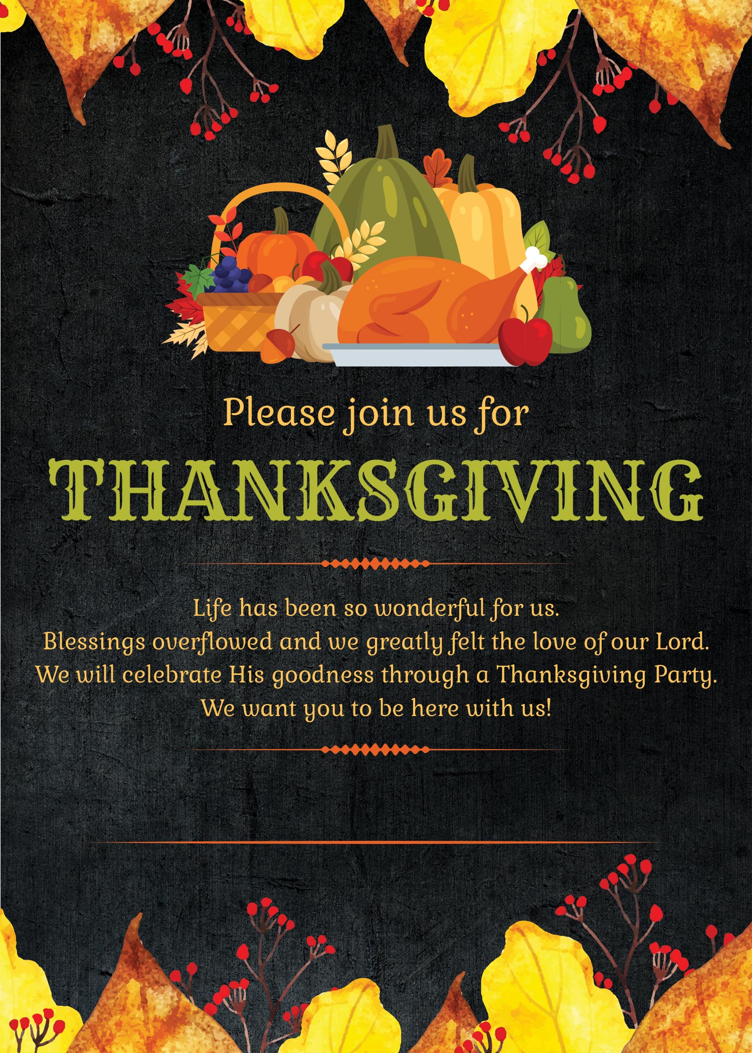 Free Printable Thanksgiving Invitations: Editable or Print As Is